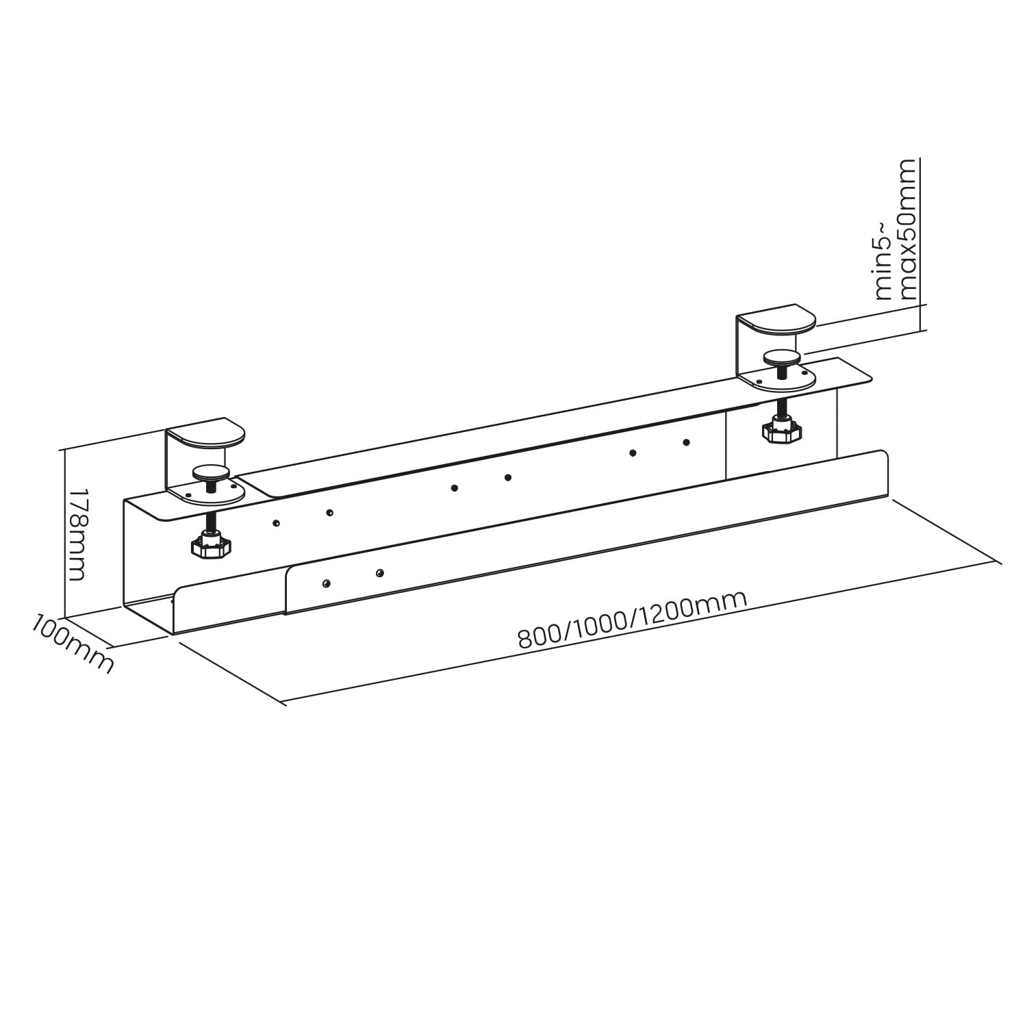 Maclean Brackets MC-333 Untertisch Kabel-Organizer 120 cm 5 kg