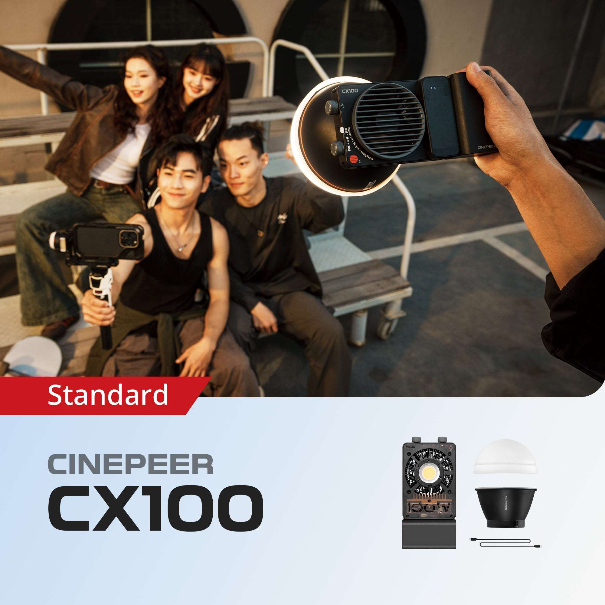 Zhiyun CINEPEER CX100 LED Videoleuchte 100W mit Akku