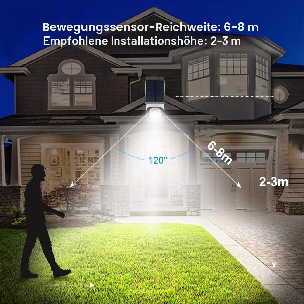 Maclean Kamera-Attrappe Solar LED IP66 PIR 800 Lumen