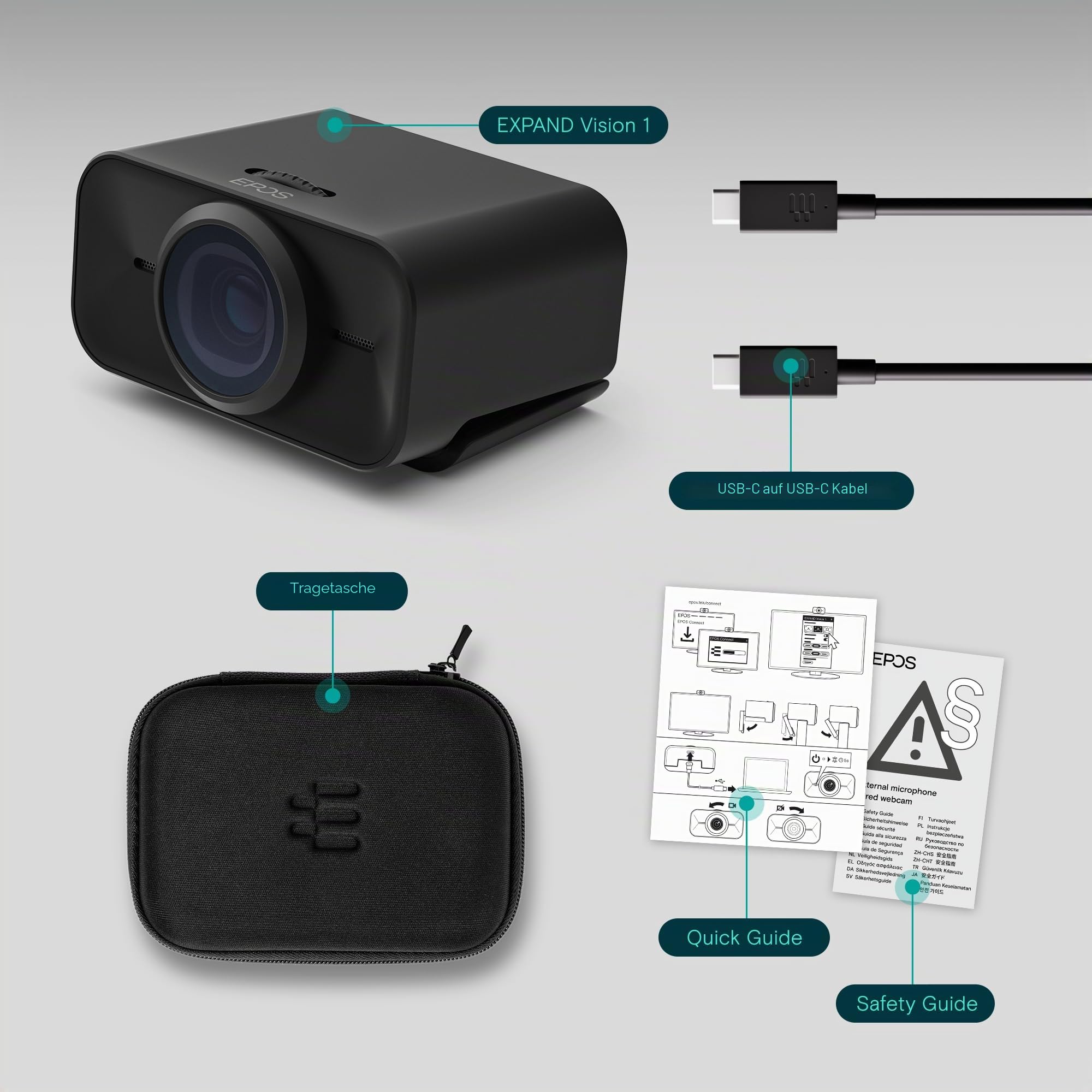EPOS EXPAND Vision 1 Webcam 4K USB Teams Zoom