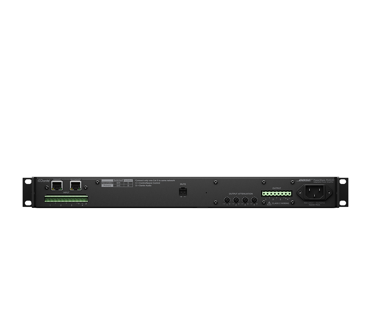 Bose Professional PowerShare PS404D Endstufe 4-Kanal Dante