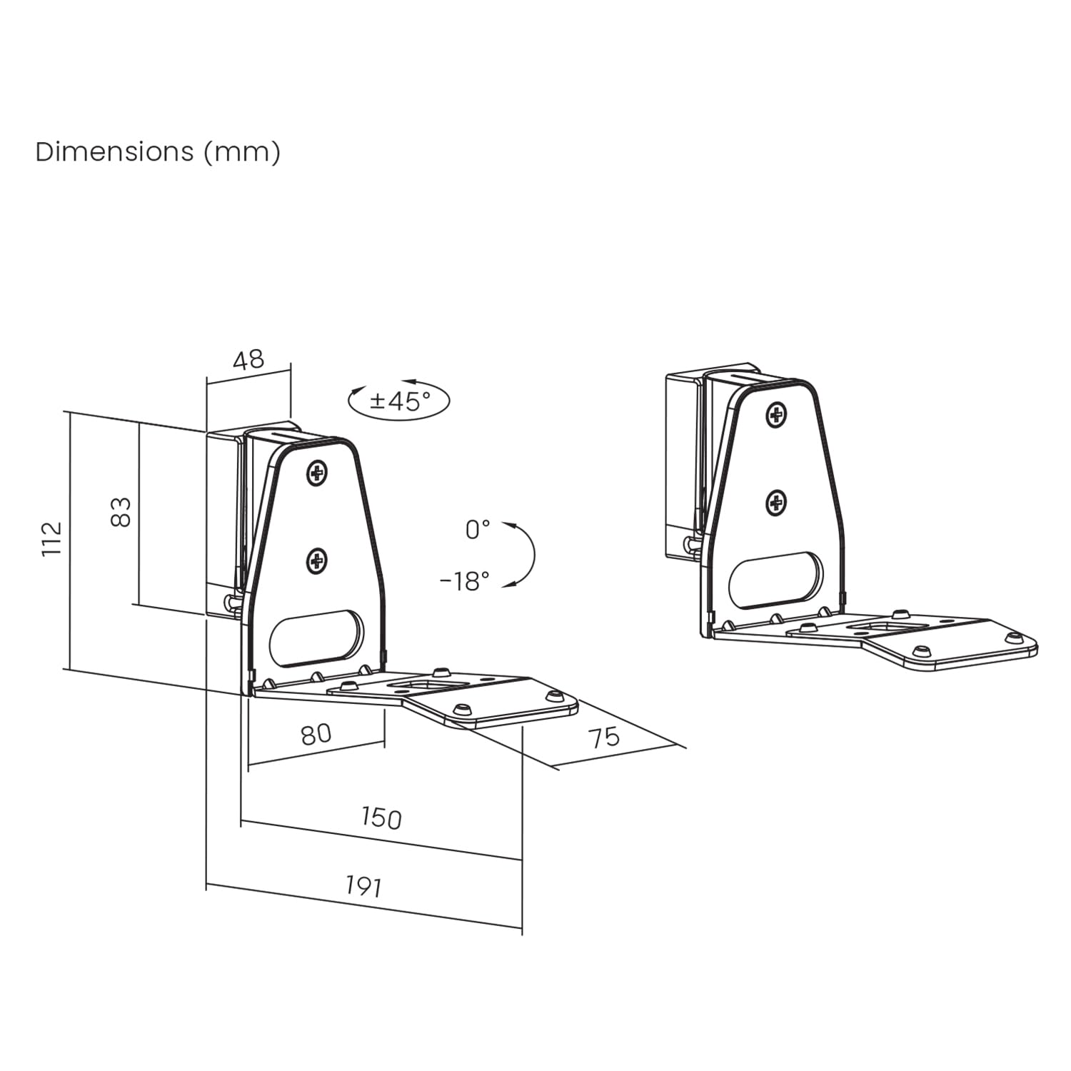 Maclean Brackets MC-996 Lautsprecherhalter Sonos Era 300 2er