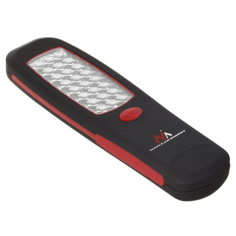 Maclean Energy Werkstattlampe 24 LED mit Magnet und Haken Schwarz