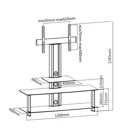 Maclean Energy MC-626 Fernsehtisch mit Halterung 32-55 Zoll