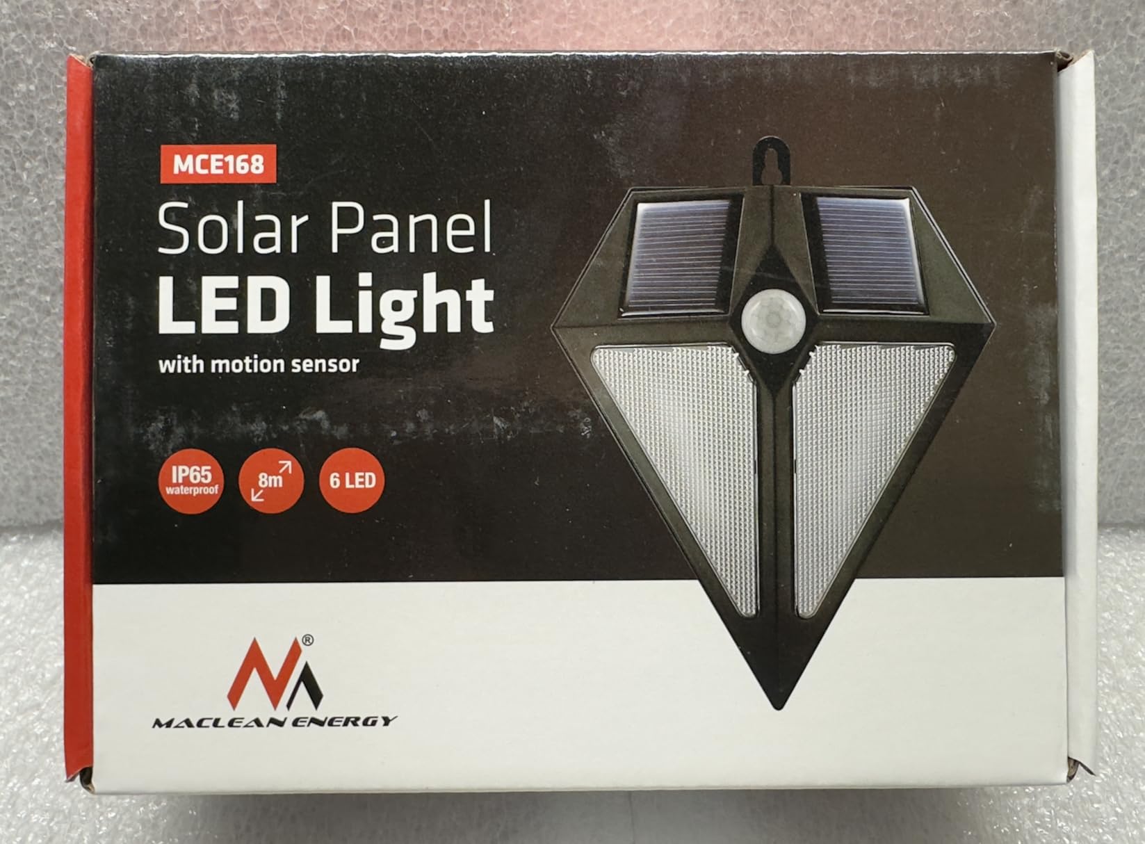Maclean MCE168 Solarlampe Außen mit Bewegungsmelder IP65