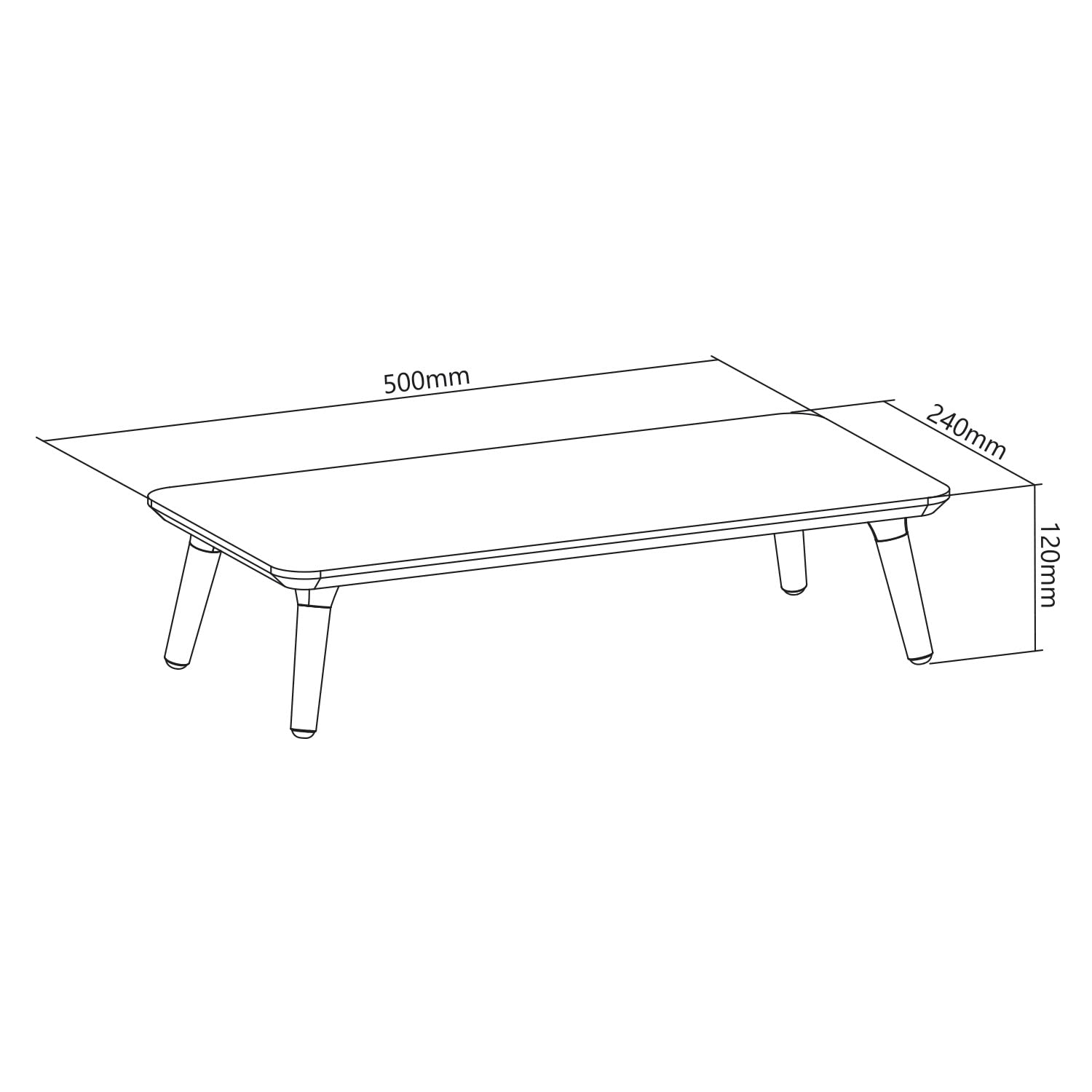 Maclean MC-930 Monitorständer Holz 50x24x12cm bis 20kg