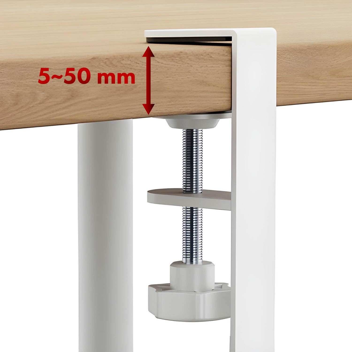 Maclean Brackets Kabelhalter Untertisch weiß 2 Ebenen 5 kg