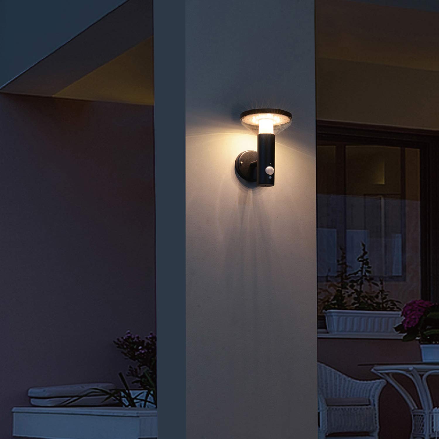Maclean Energy MCE455 Solar Wandleuchte 4 Stück IP44 neutralweiß