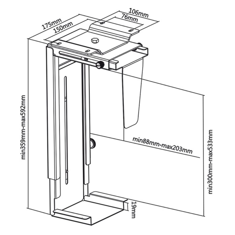 Maclean Brackets MC-713 PC-Halter Silber 10 kg