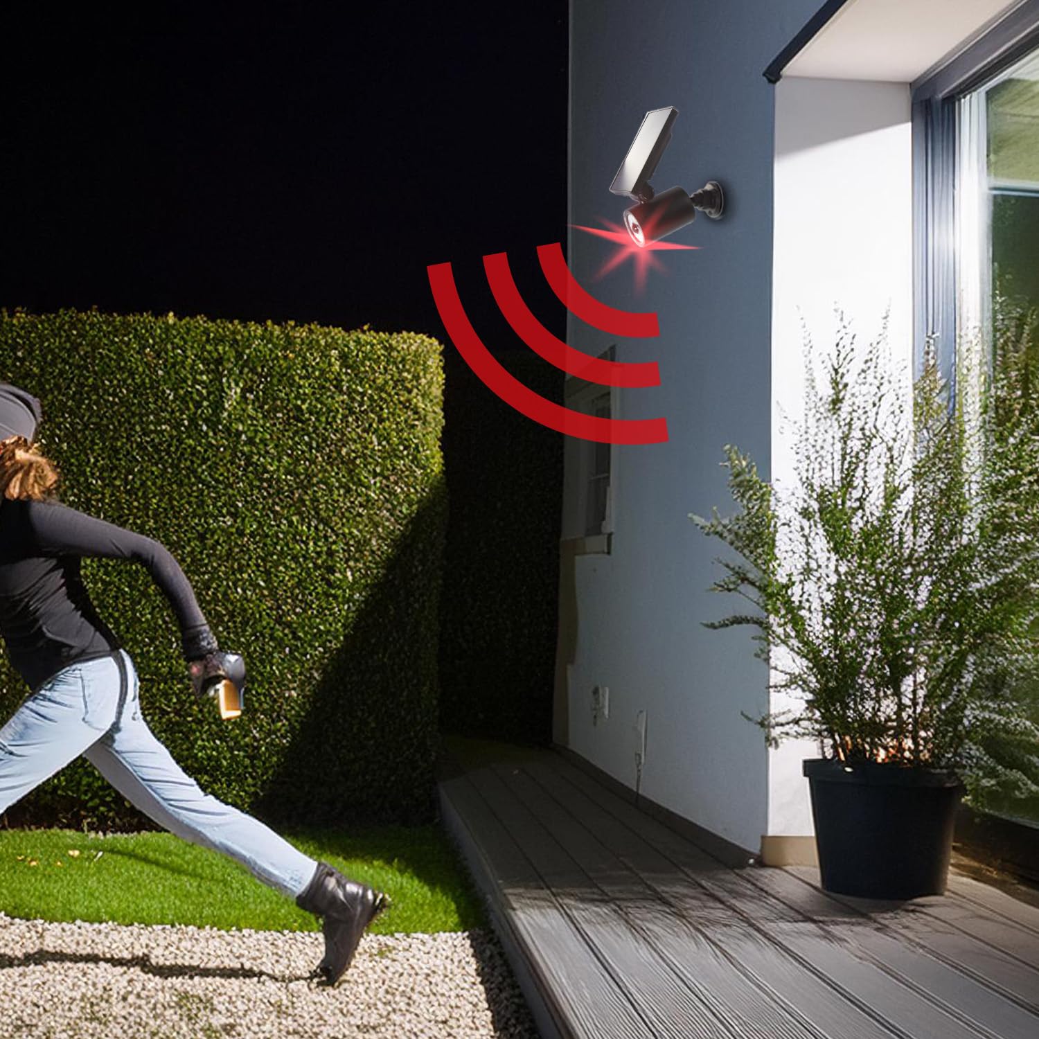 Maclean Solar Kamera-Attrappe IP44 mit LED 1 Stück