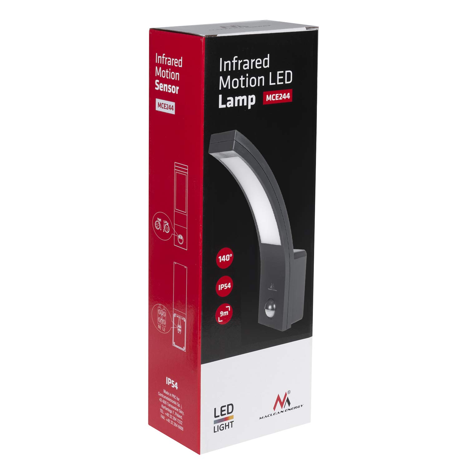 Maclean Energy MCE244 LED-Aussenleuchte Schwarz 2er-Set 750lm