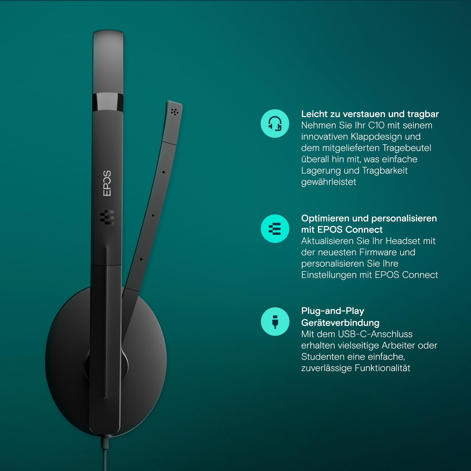 EPOS ADAPT C10 USB-C Headset Mikrofon On-Ear