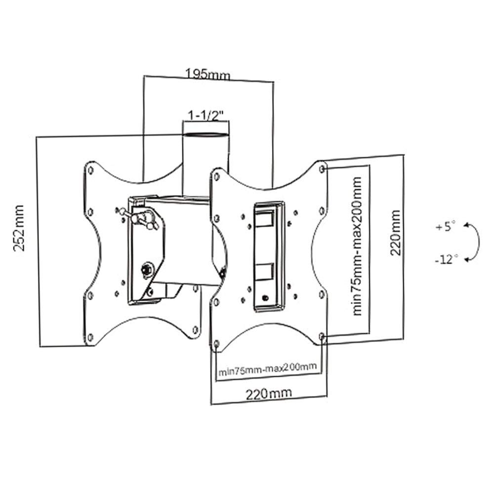Maclean Energy MC-702/706/707 TV-Deckenhalterung 2-fach 23-42" 900mm