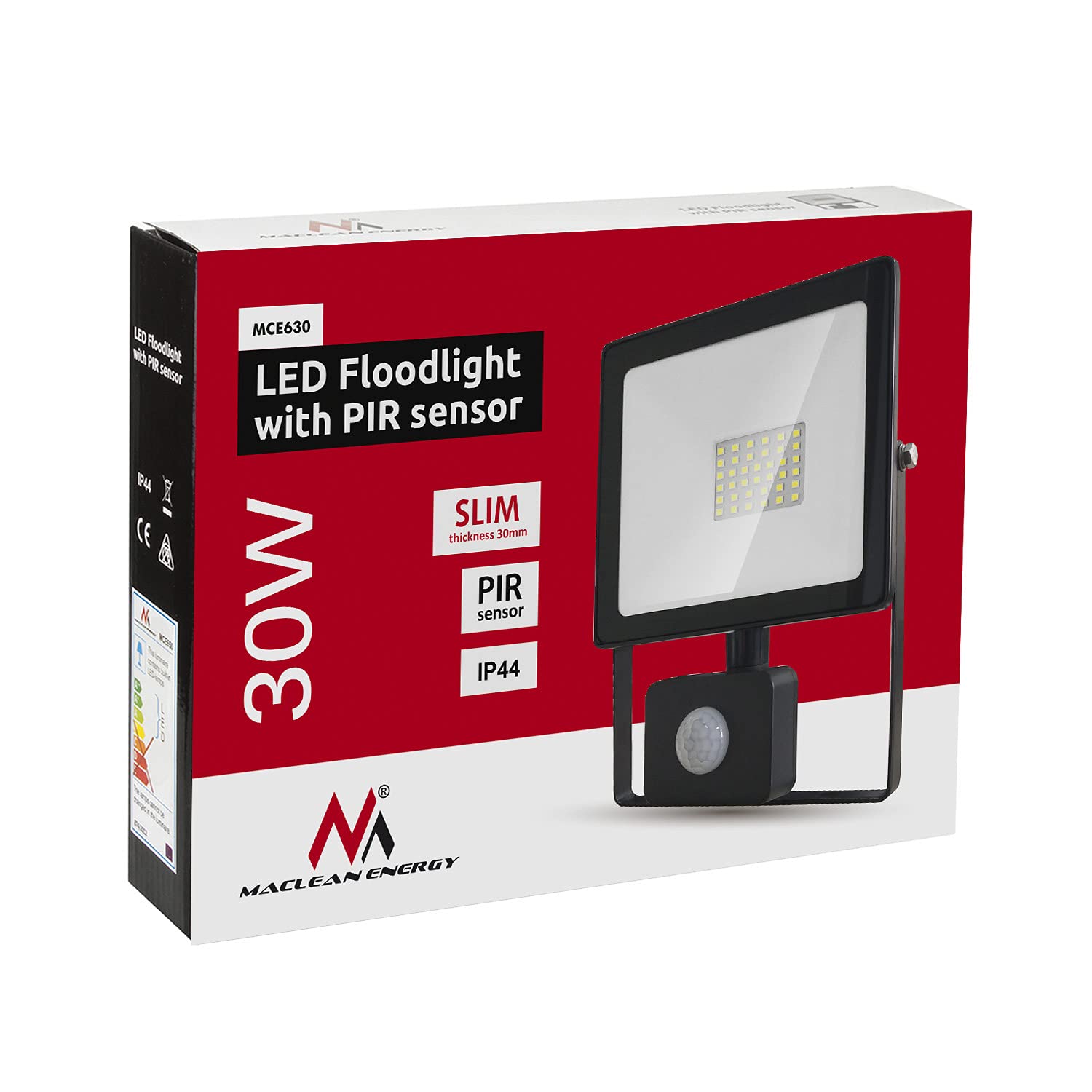 Maclean Energy MCE630 LED Strahler 30W 4000K PIR IP44