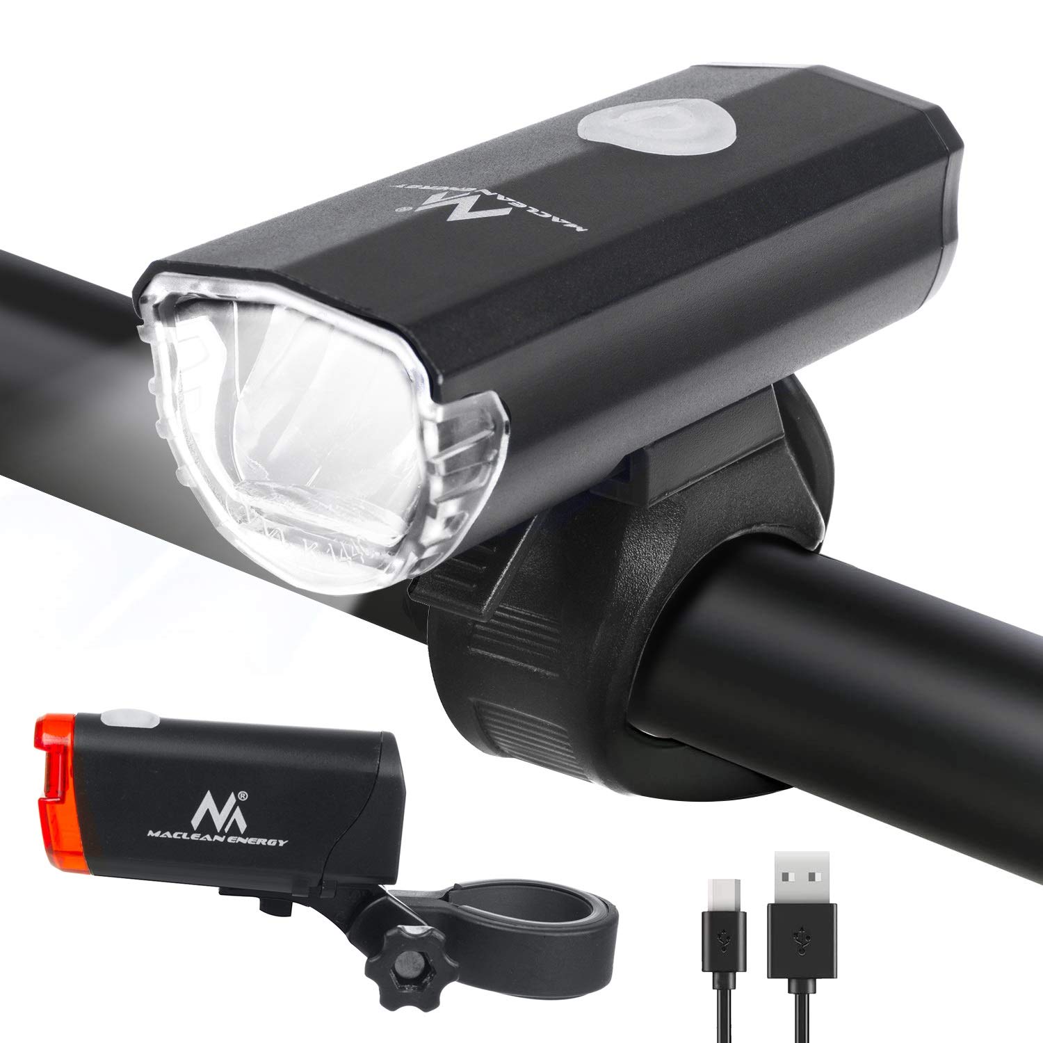 Maclean Energy MCE312 Fahrradlicht Set LED StVZO 30 Lux