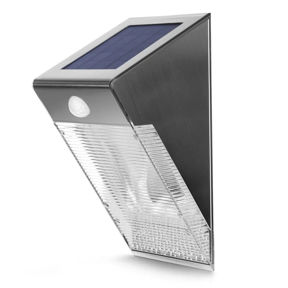 Maclean Energy MCE167 Solarlampe Edelstahl Bewegungsmelder