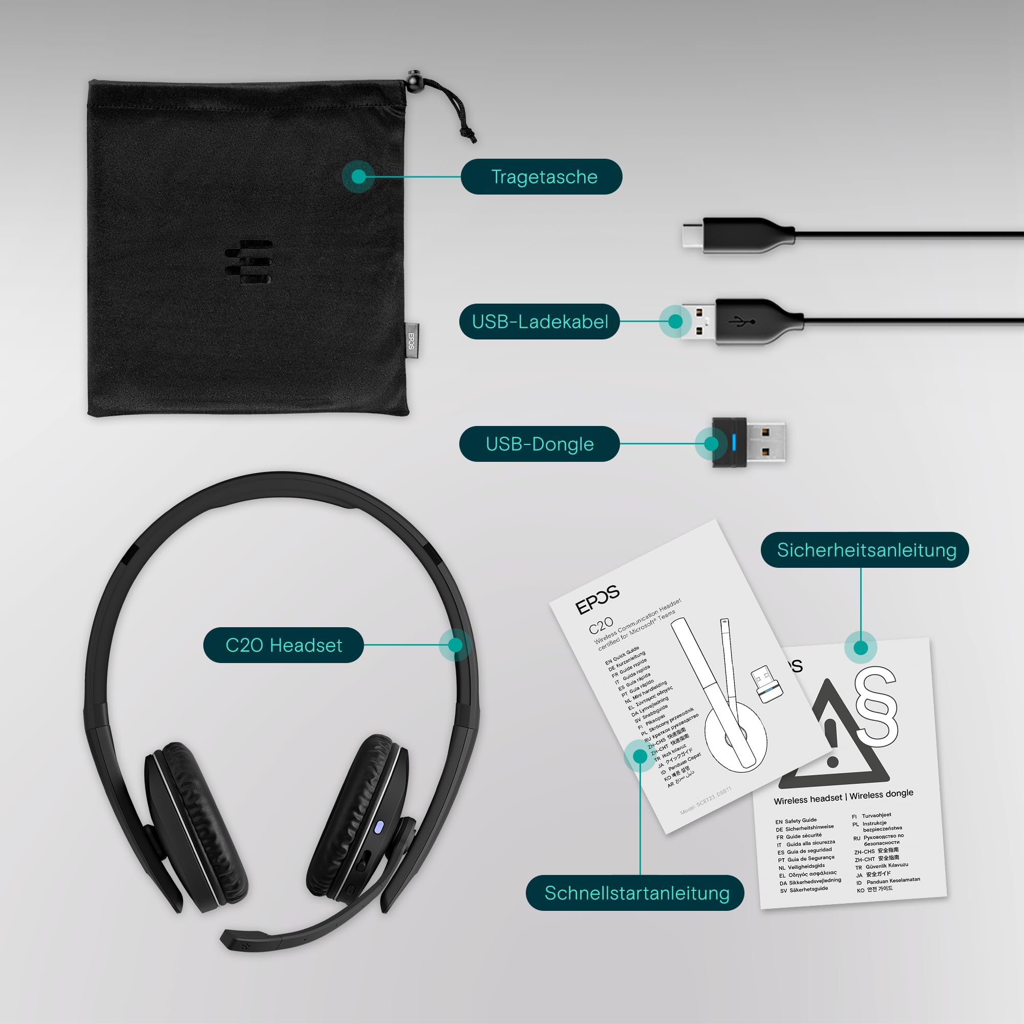 EPOS ADAPT C50 Wireless Headset On-Ear Teams 27 h