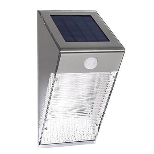 Maclean Energy MCE167 Solarlampe Edelstahl Bewegungsmelder