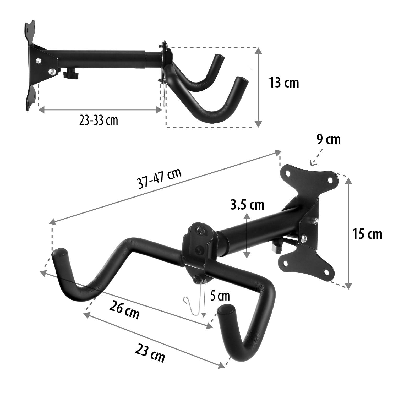 Maclean Brackets Fahrrad Wandhalterung 30 kg 1 Stück Klappbar