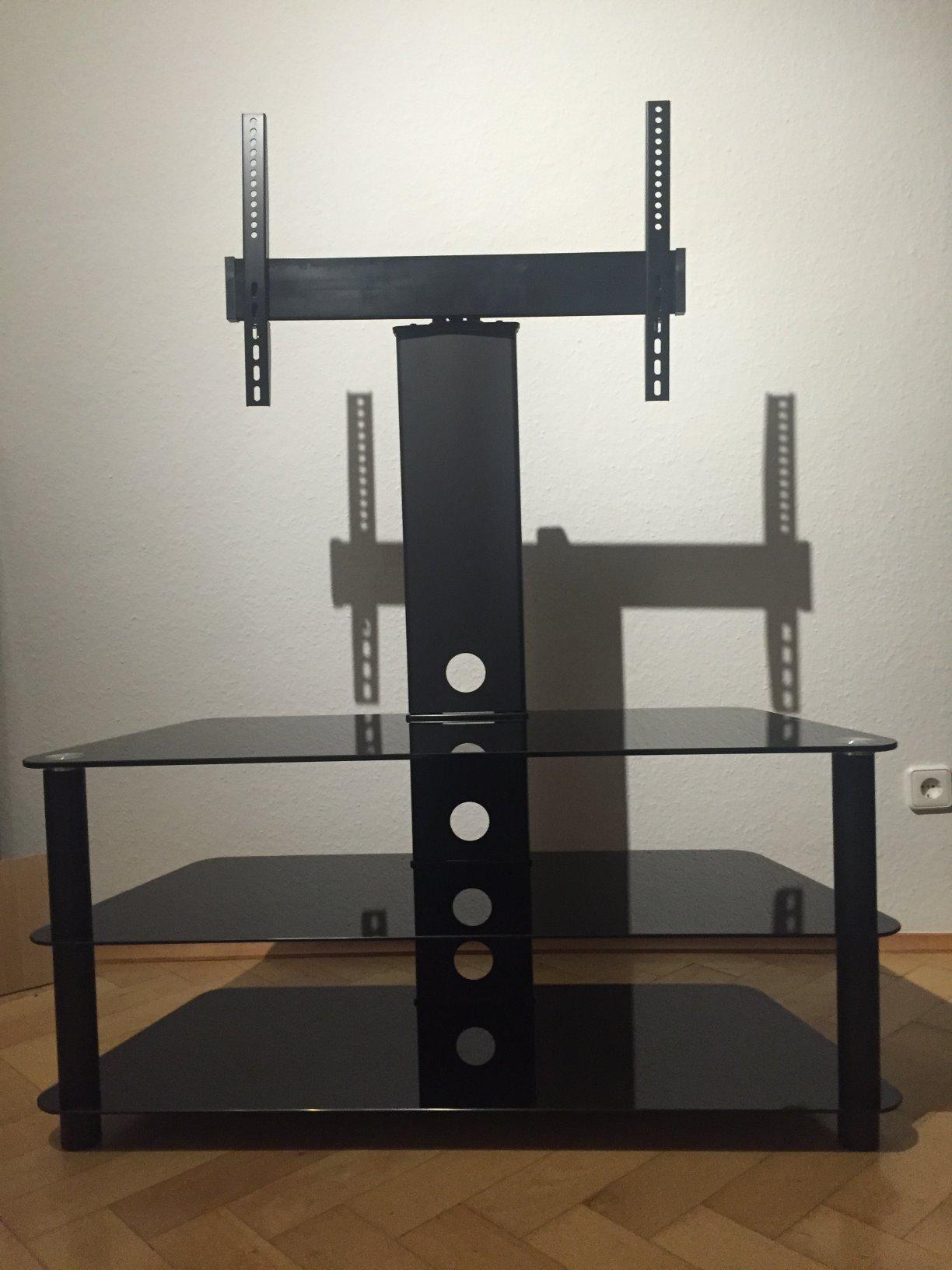 Maclean MC-641 TV Ständer 55 Zoll Glas 40kg schwarz