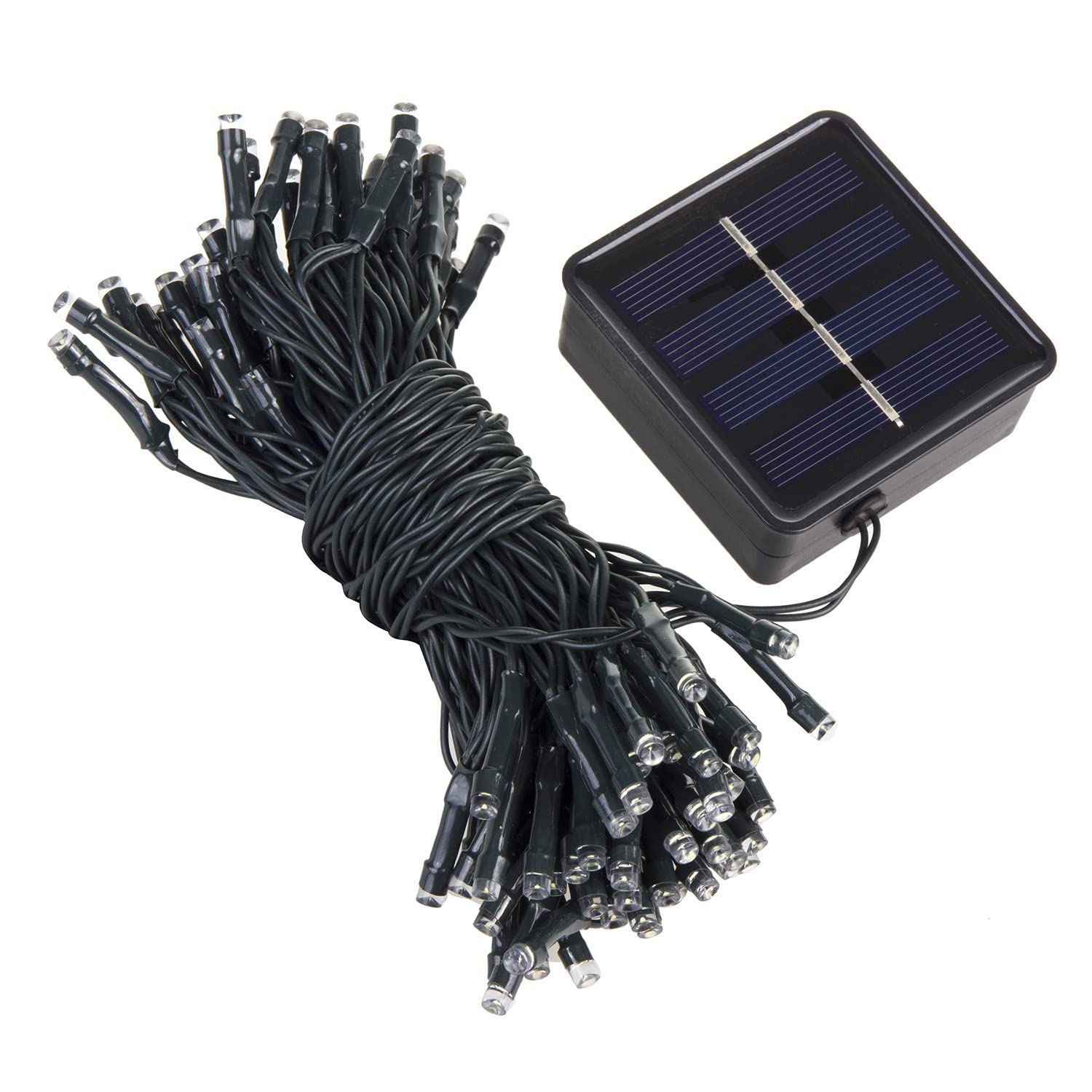 Maclean Energy MCE411 Solar Lichterkette 100 LED 12m kaltweiß IP44