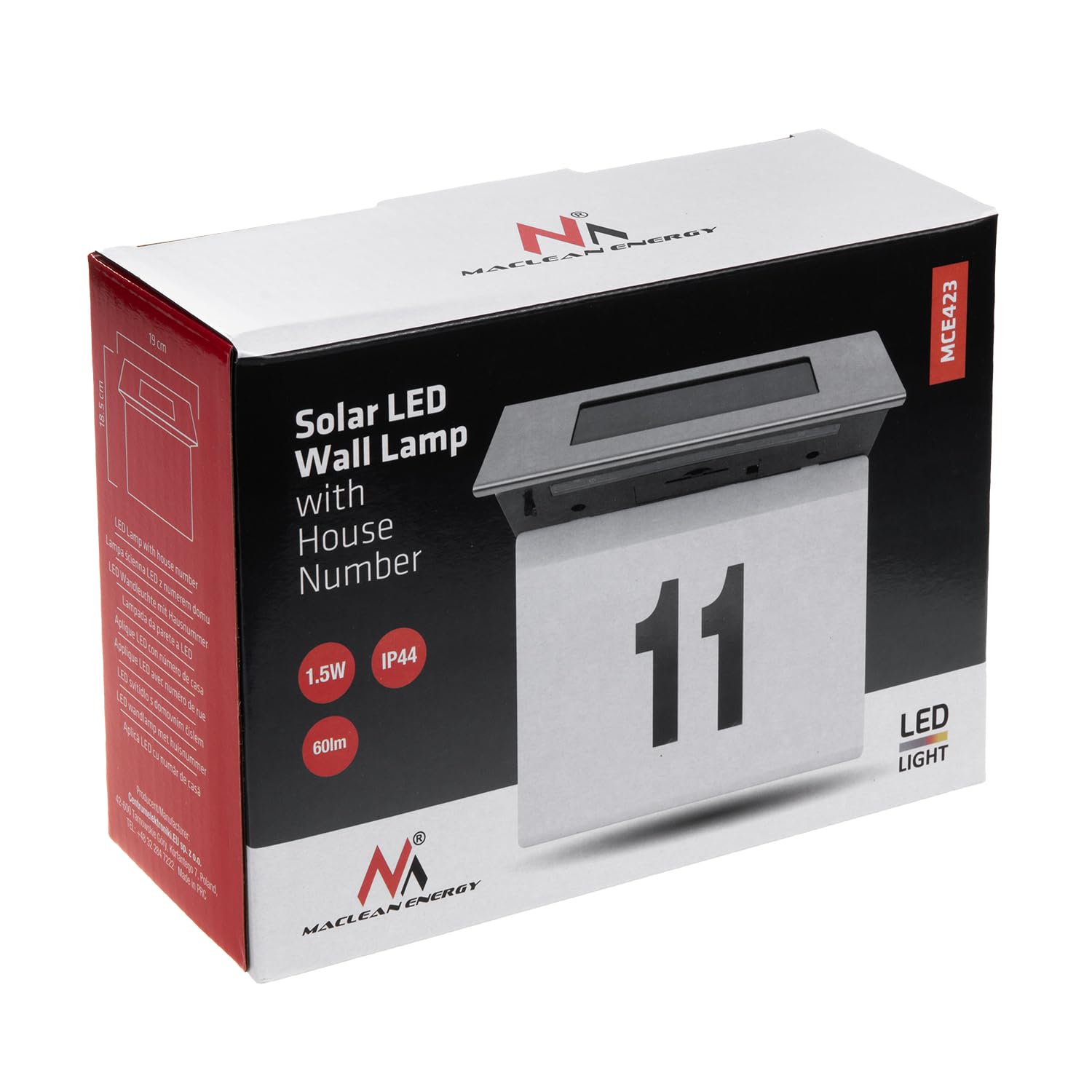 Maclean Energy MCE423 Solar Hausnummernleuchte 6000K IP44