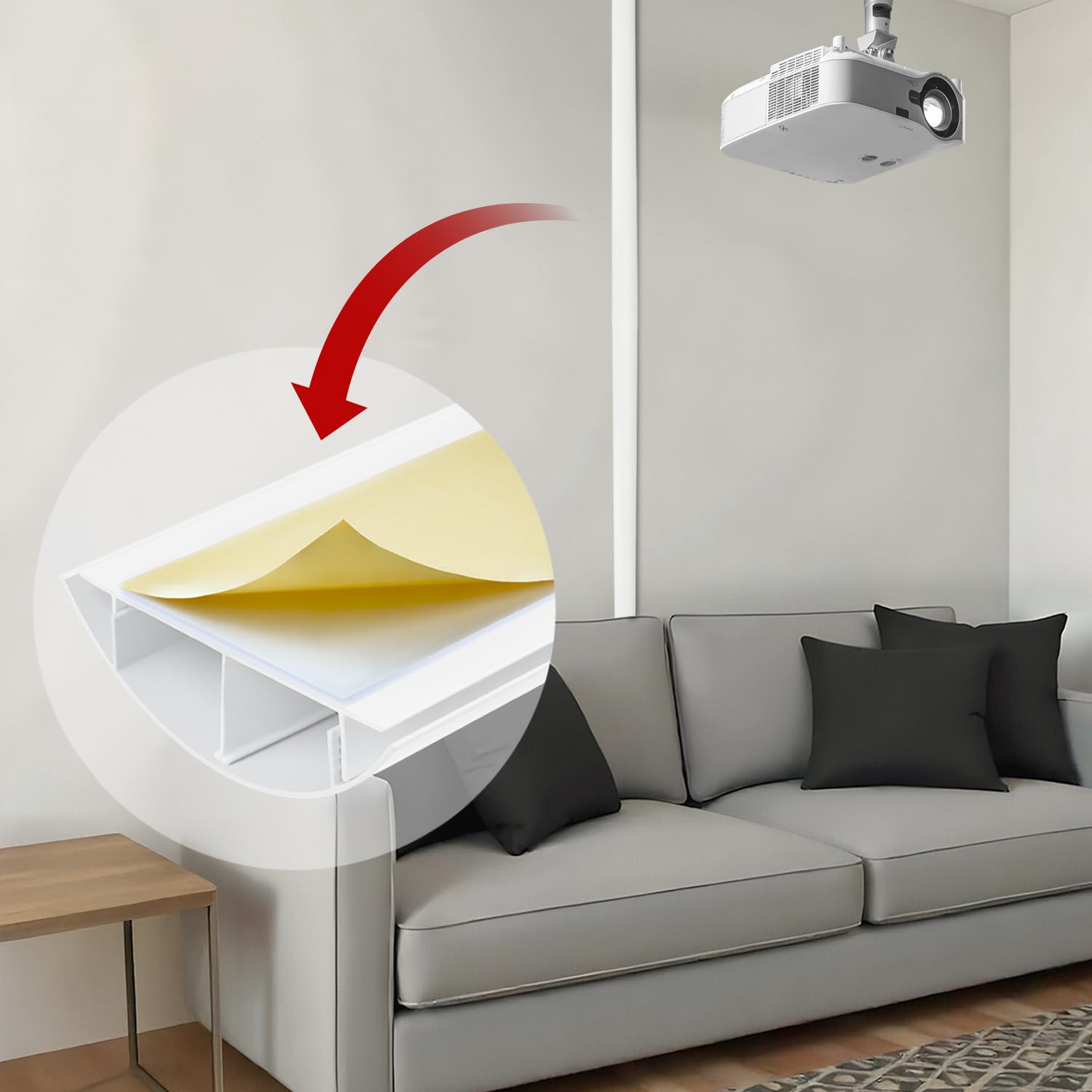 Maclean Brackets Kabelkanal Alu 750mm Weiß Halbrund