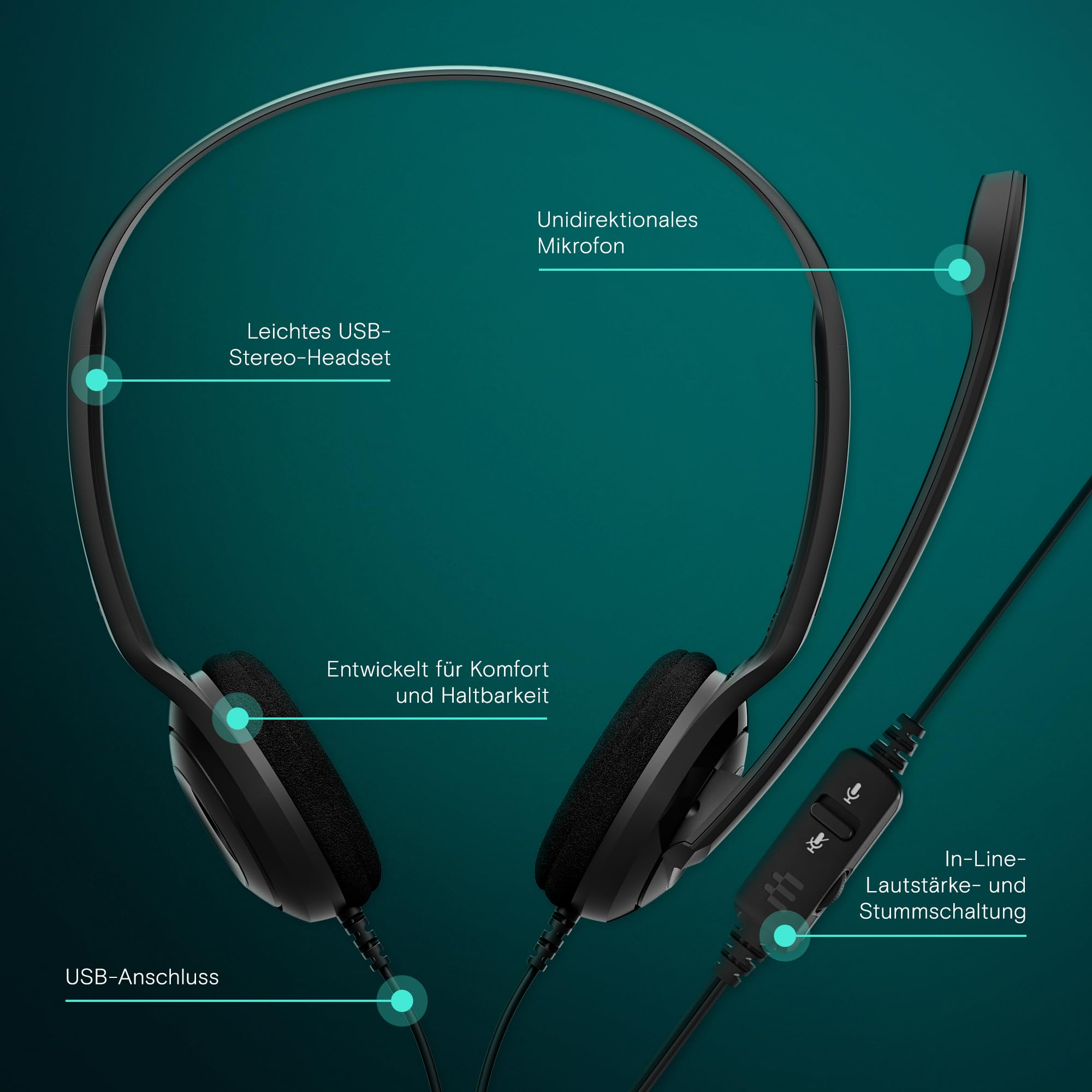EPOS PC 8 USB Headset On-Ear Stereo mit Mikrofon
