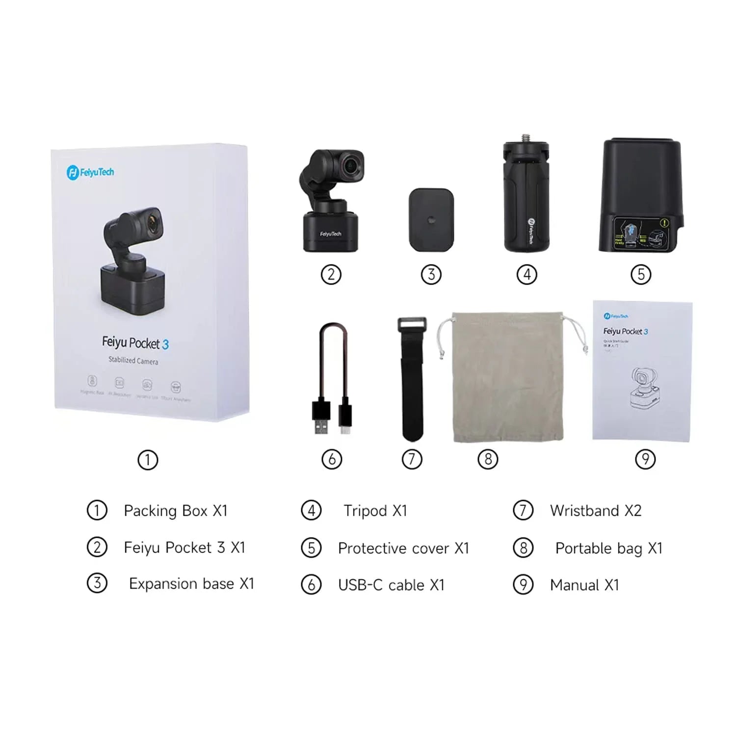 FeiyuTech Pocket 4 Gimbal Kamera 4K 3-Achsen