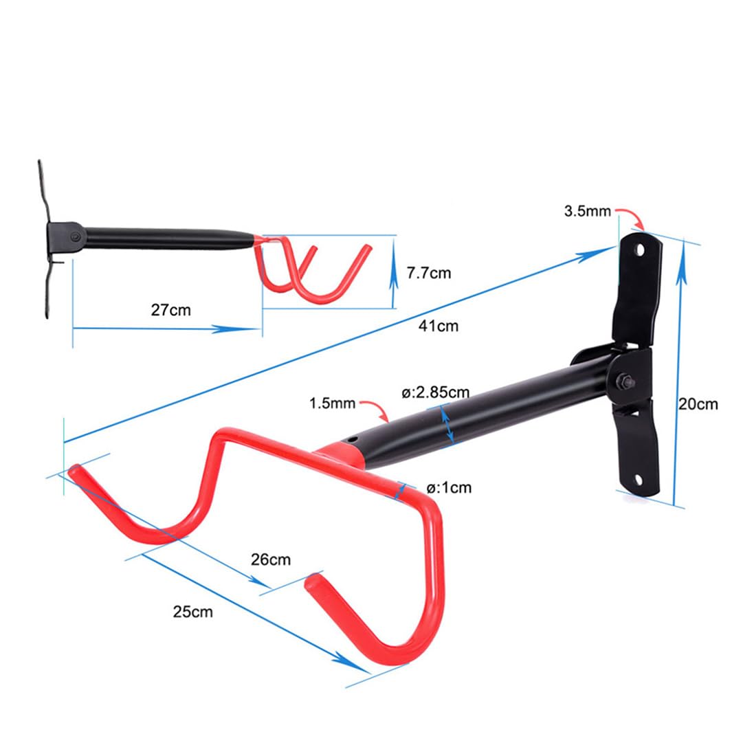 Maclean Brackets MC-430 Fahrrad-Wandhalterung klappbar 30 kg