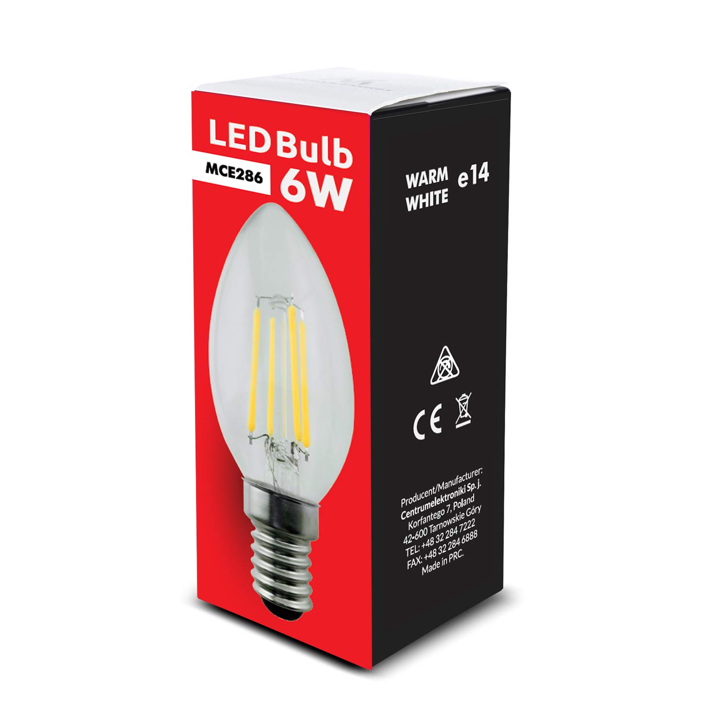 Maclean Energy MCE286 LED Glühbirne E14 6W warmweiß Kerze
