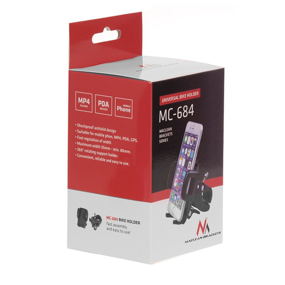 Maclean MC-684 Fahrrad-Halterung Handy 360° 35-80mm