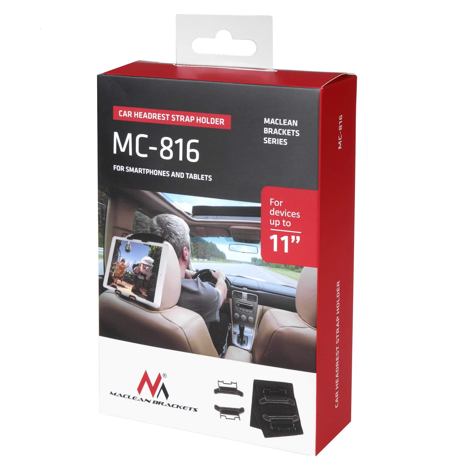 Maclean MC-816 Kopfstützenhalter Auto Tablet Handy bis 11 Zoll