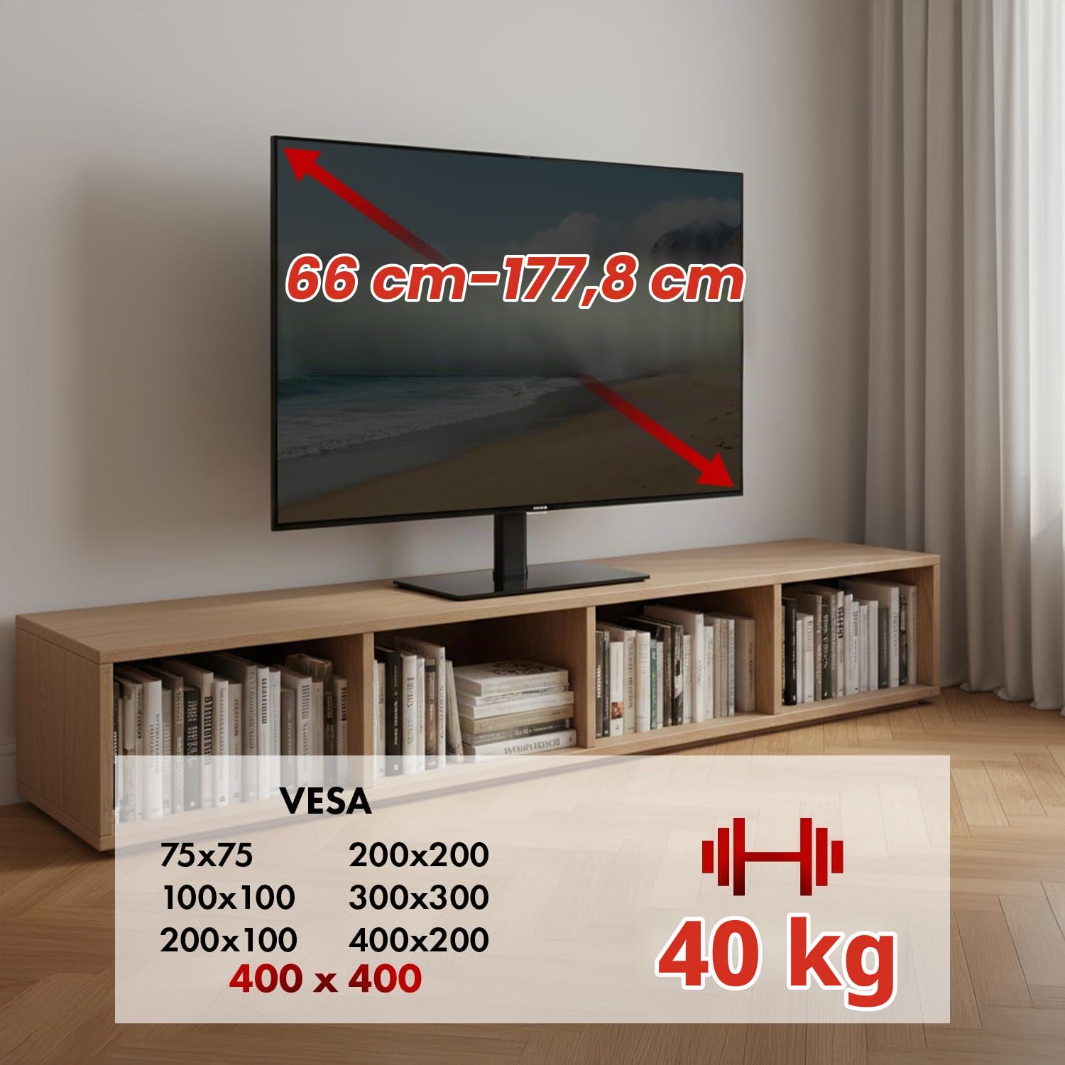 Maclean Energy MC-450 TV-Ständer 32-65 Zoll 40 kg VESA