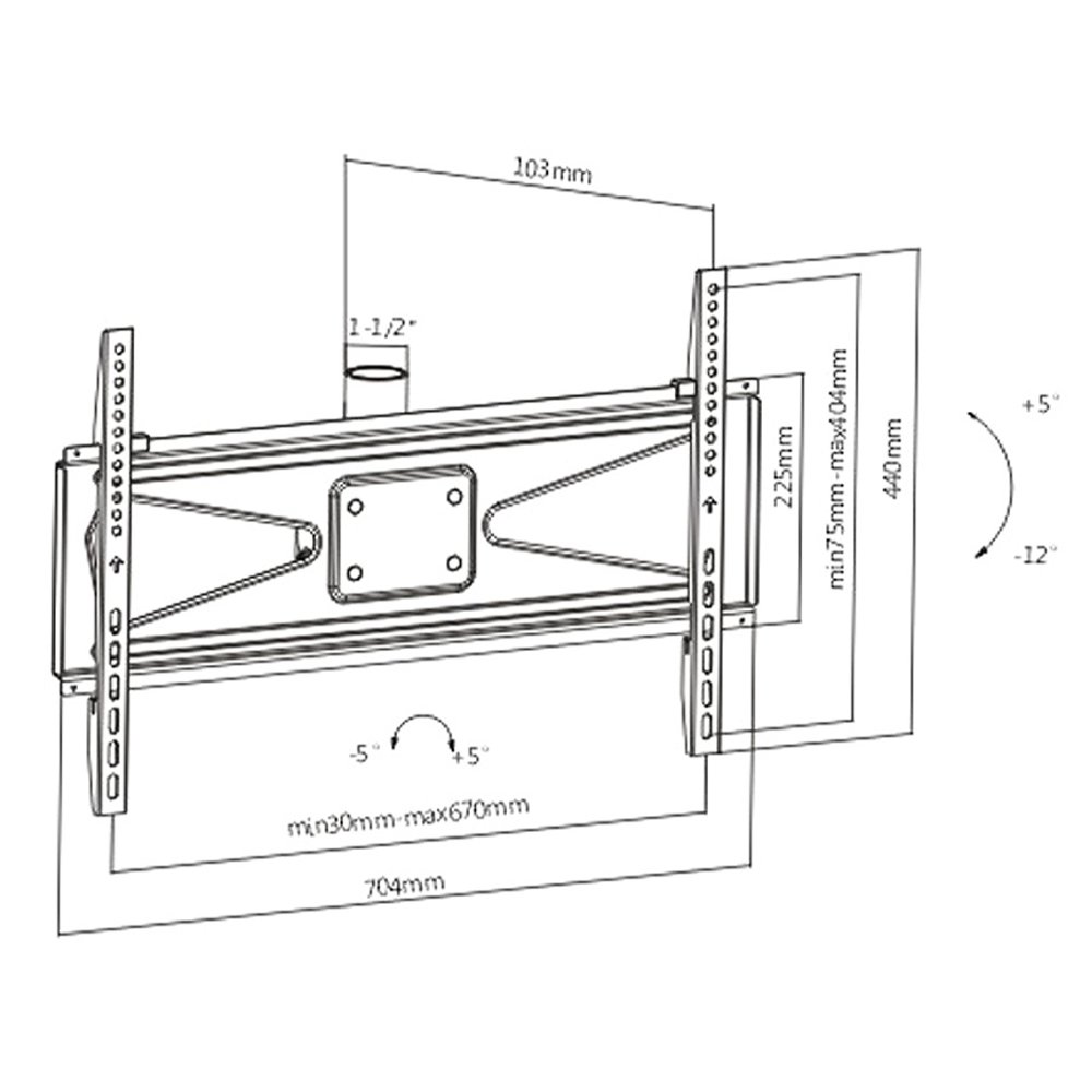 Maclean Energy MC-705 TV-Deckenhalterung 37-70" 50kg schwenkbar