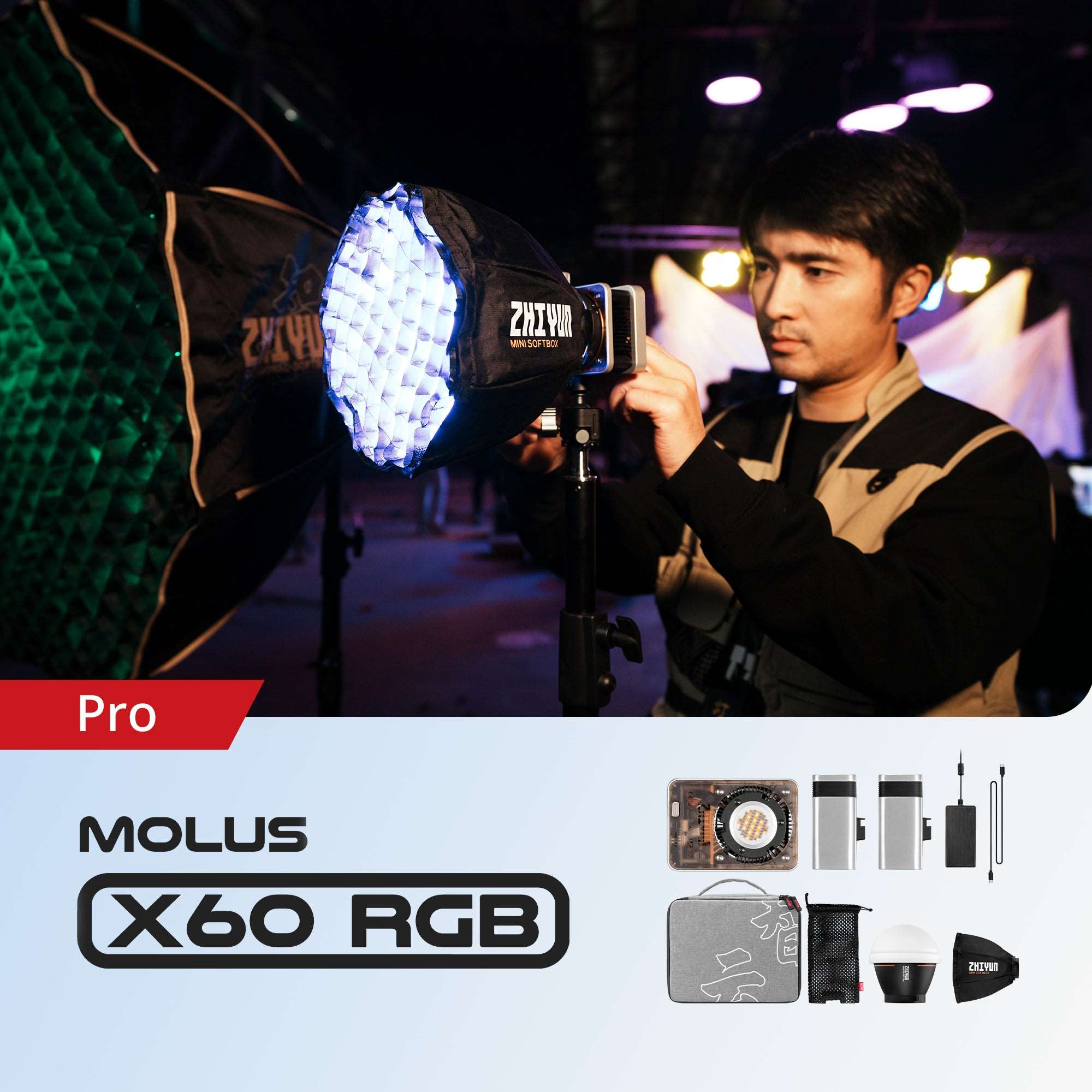 Zhiyun MOLUS X60 RGB Videolicht 60W Standard EU