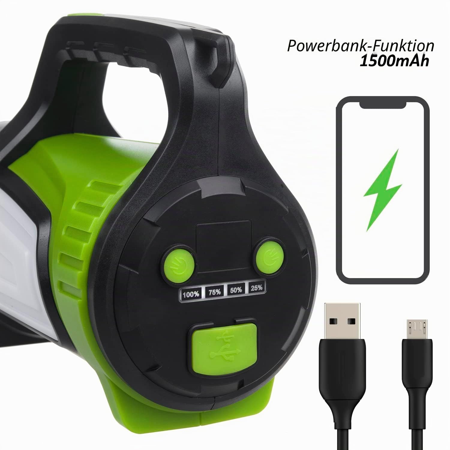 Maclean Energy MCE345 LED Taschenlampe Powerbank 300 m