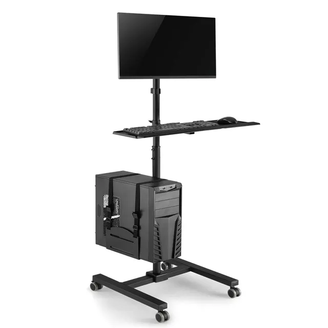 Maclean MC-793 Monitor Rollwagen 17-32 Zoll Schwarz VESA