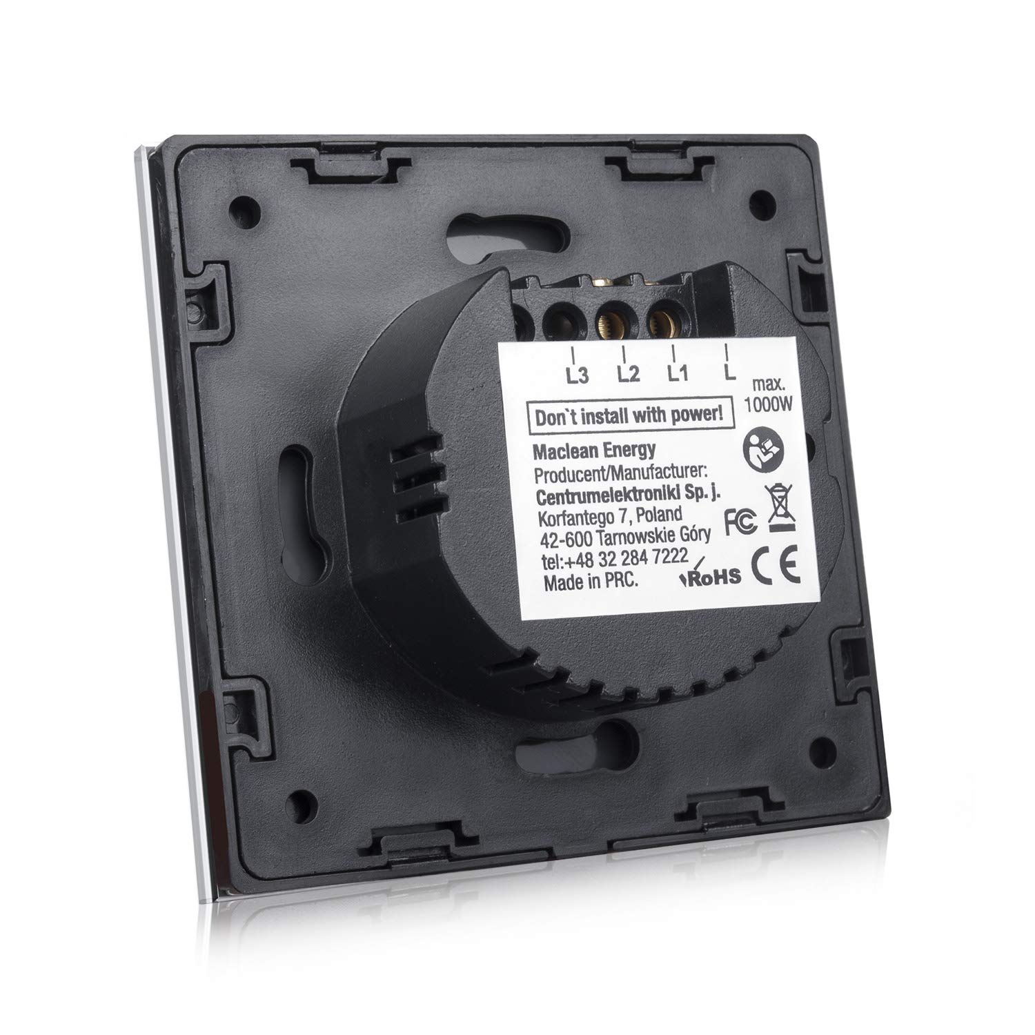 Maclean Energy MCE701W Touch-Lichtschalter weiß 1-fach eckig Glas