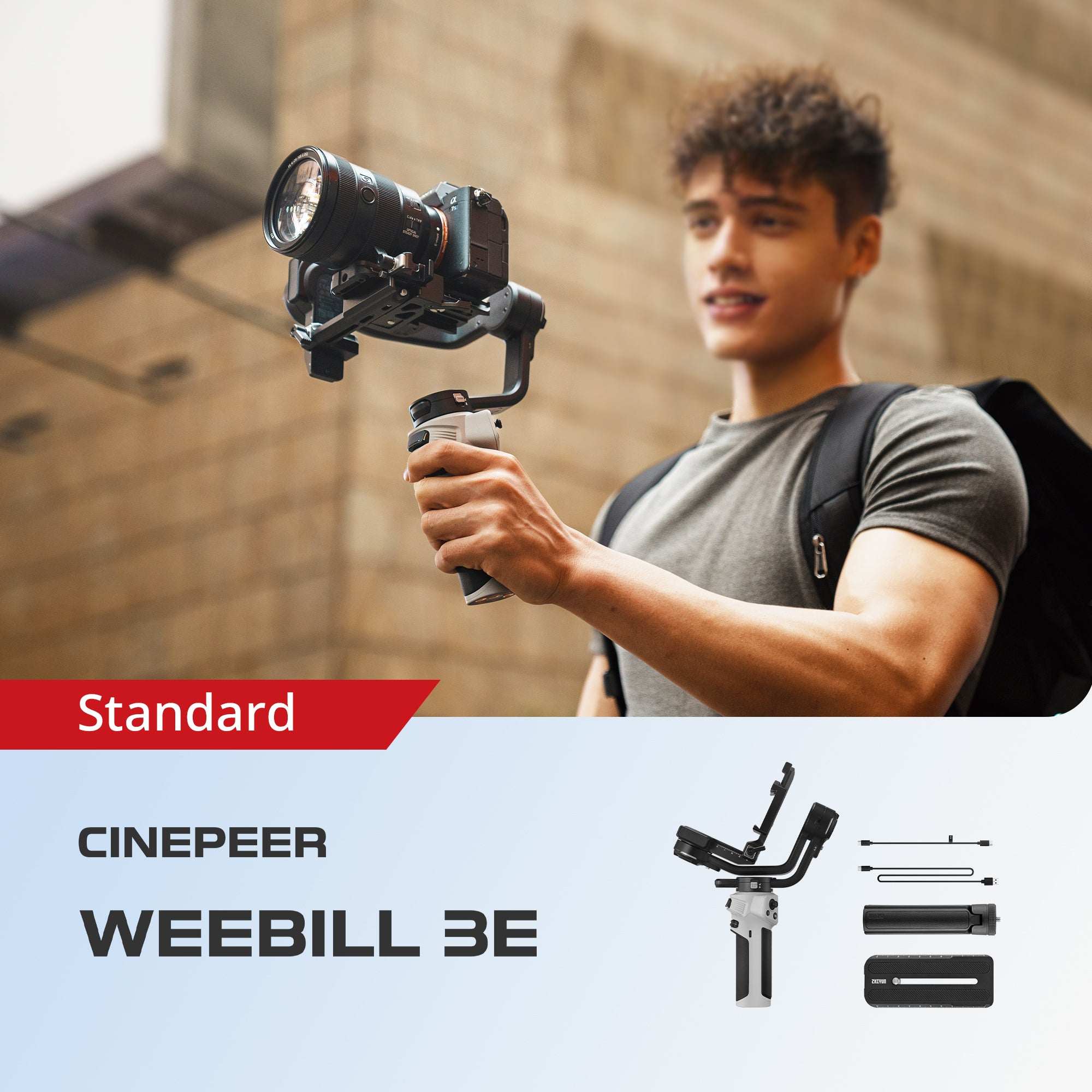 Zhiyun WEEBILL 3E 3-Achsen Gimbal Stabilisator 3kg Vertikal