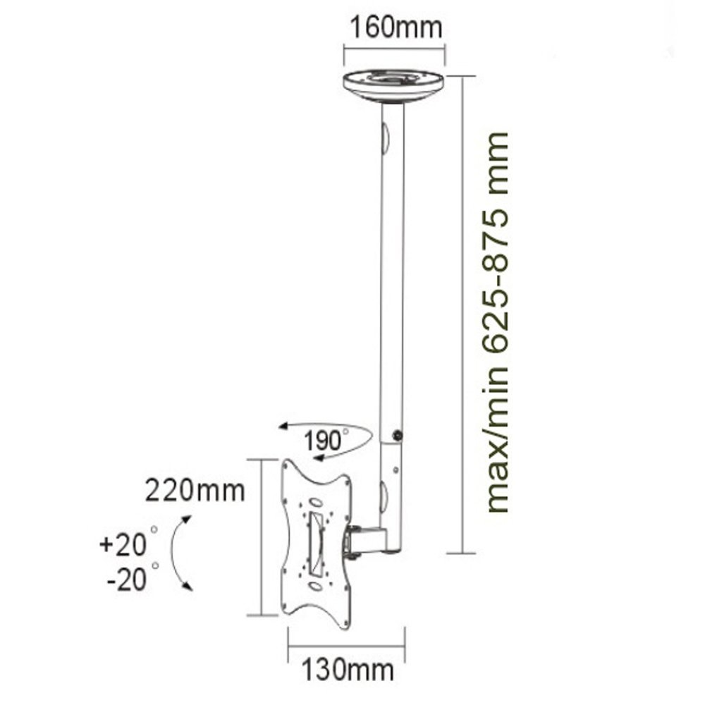 Maclean Energy MC-504A S Deckenhalterung 23-42 Zoll 30 kg neigbar