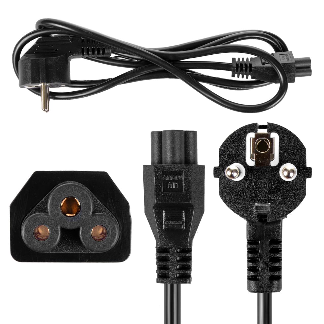 Maclean MCTV-857 Netzkabel Kleeblatt C5 1,5m 250V schwarz