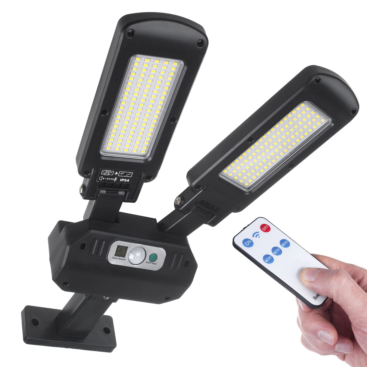 Maclean Energy MCE447 Solar Straßenlampe 2x450lm IP54