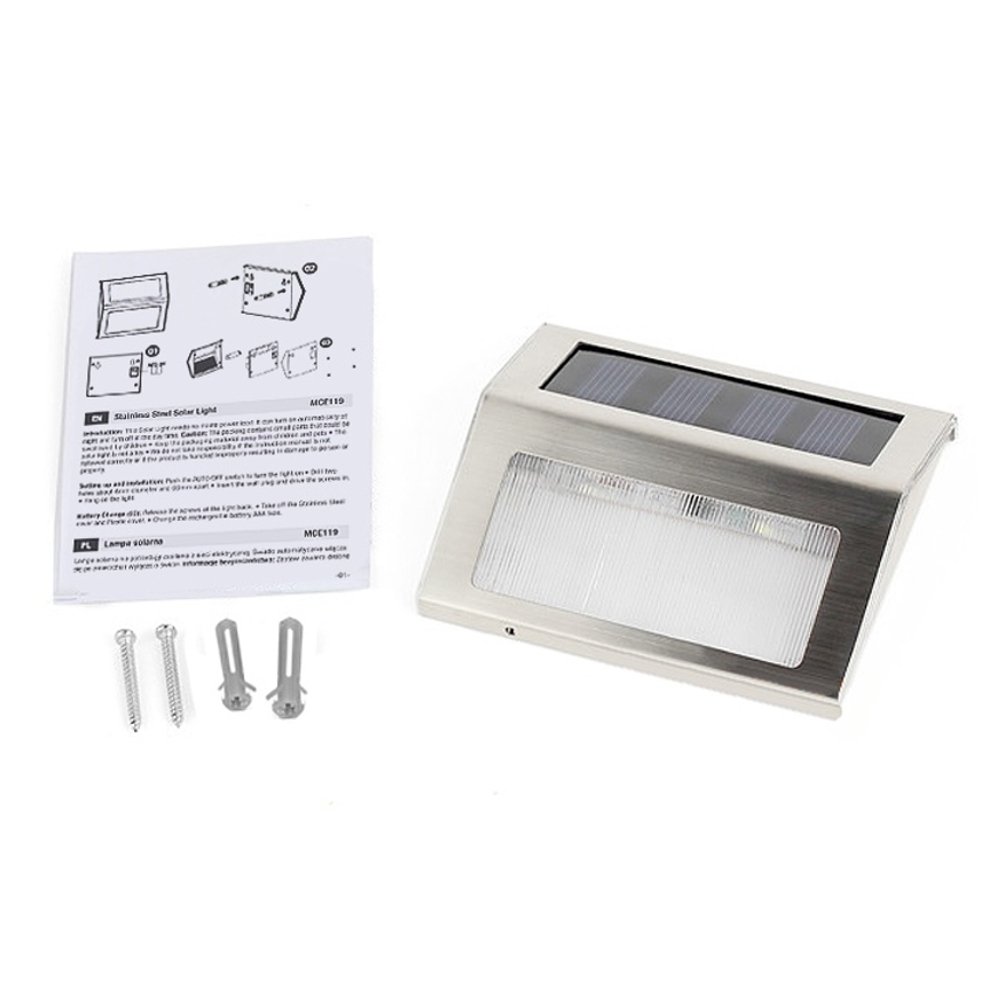 Maclean Energy MCE119 Solarlampe LED Edelstahl 2 LEDs