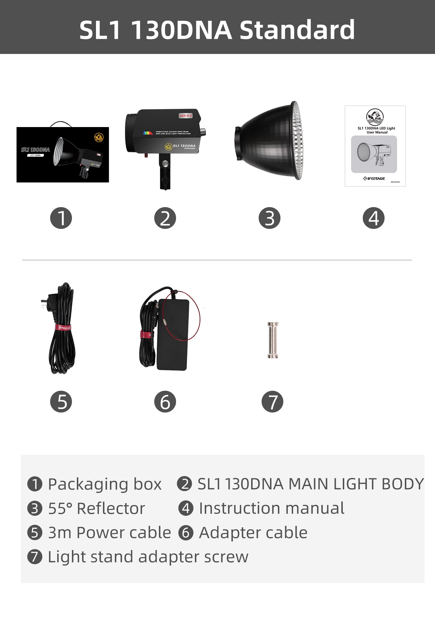 iFootage Anglerfish SL1 130DNA Videoleuchte Standard Edition