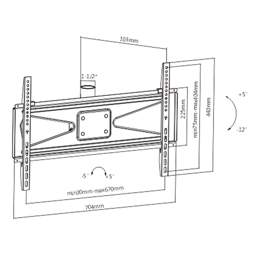 Maclean Energy MC-705/706/707 TV-Deckenhalterung 37-70" 900mm