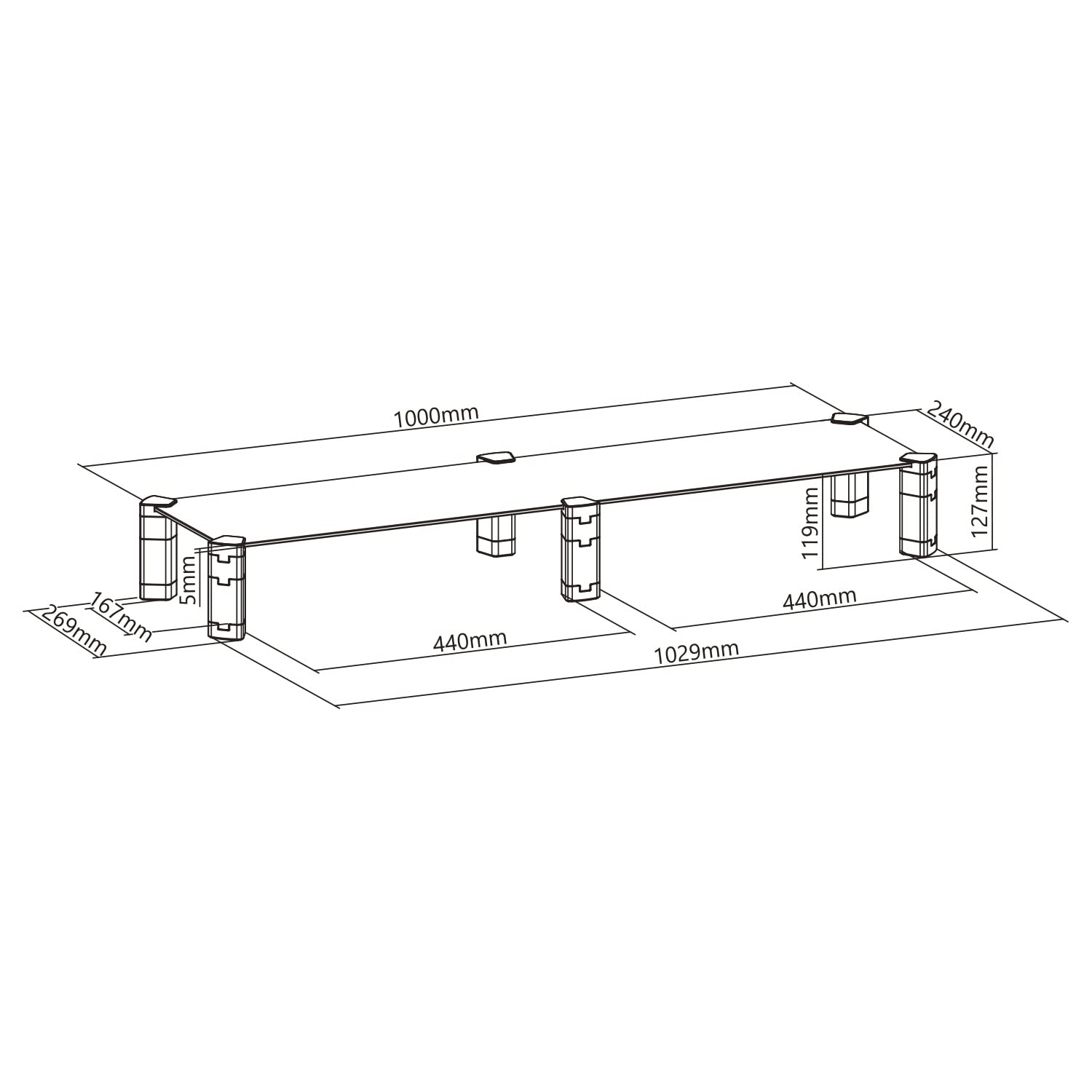 Maclean Brackets MC-936 Doppel-Monitorständer Glas 20kg