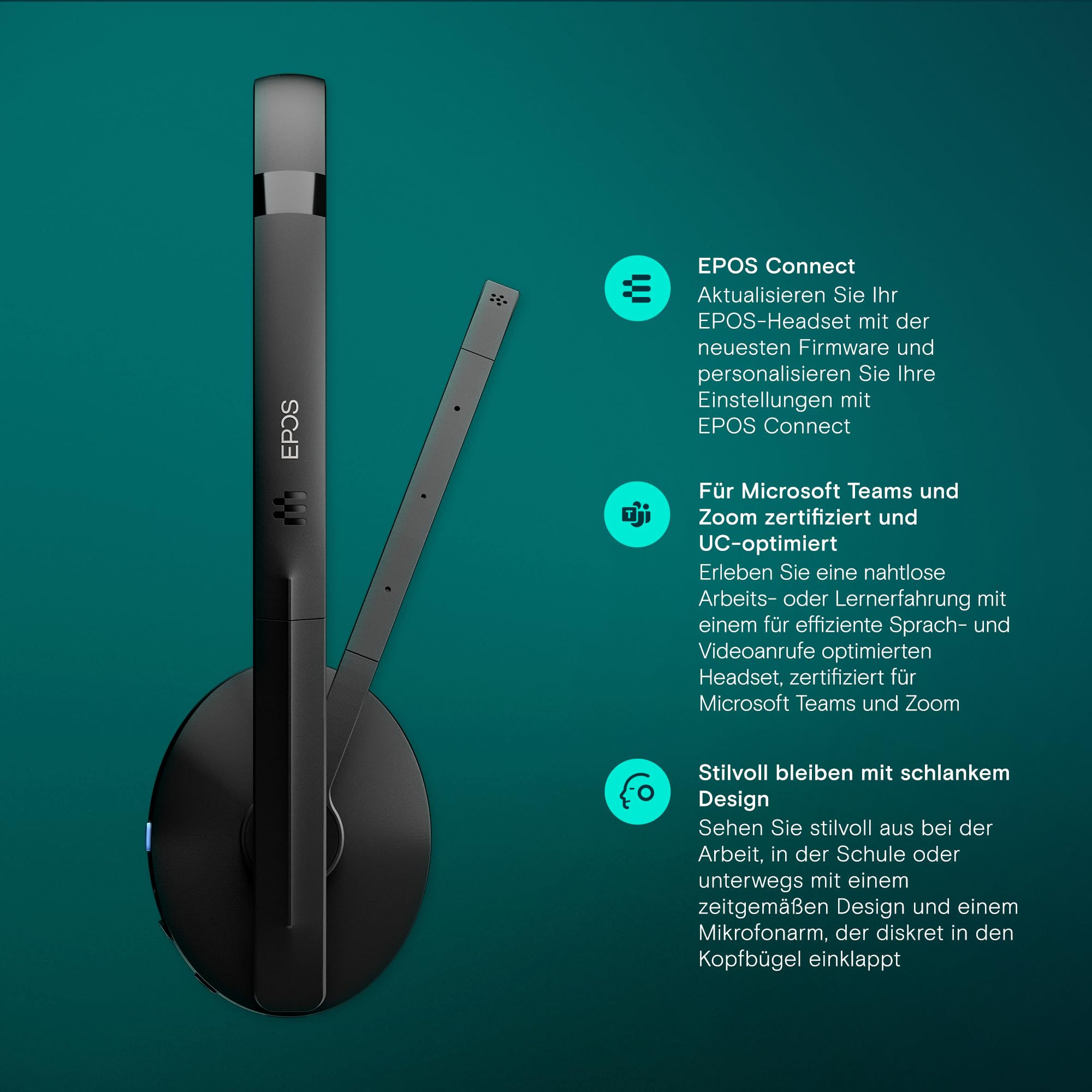 EPOS ADAPT C50 Wireless Headset On-Ear Teams 27 h