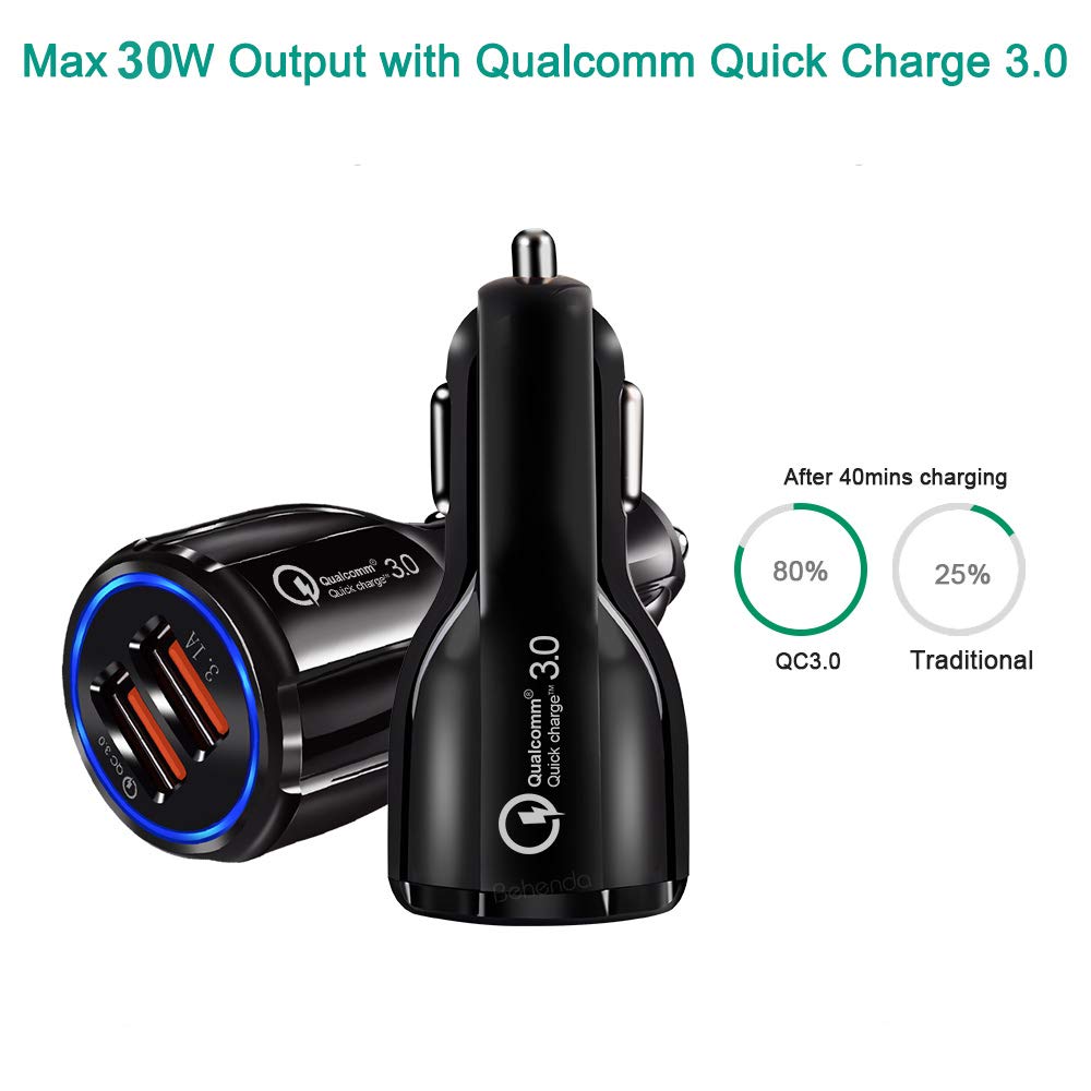 Maclean MCE478 USB Autoladegerät QC3.0 30W schwarz