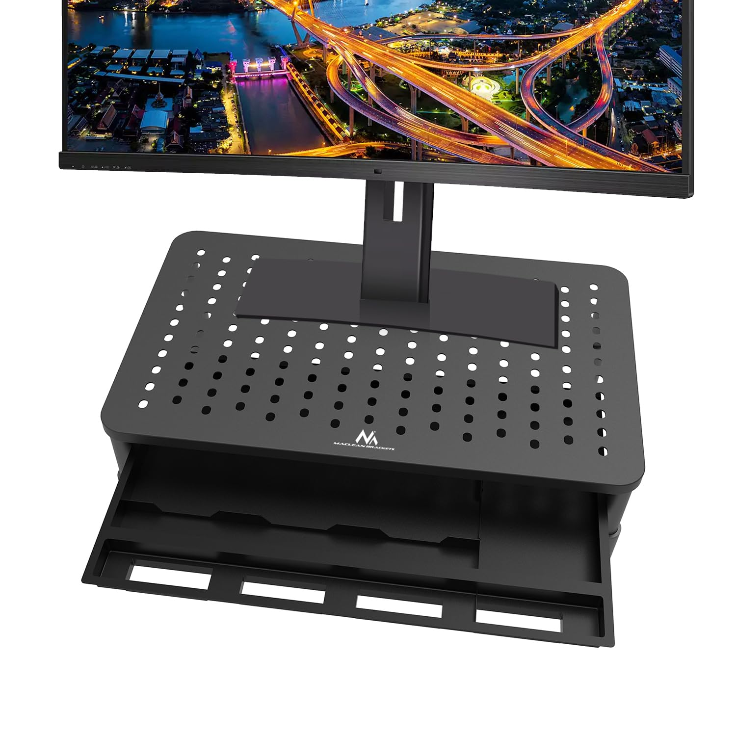 Maclean MC-946 Monitorständer mit Schublade 20 kg